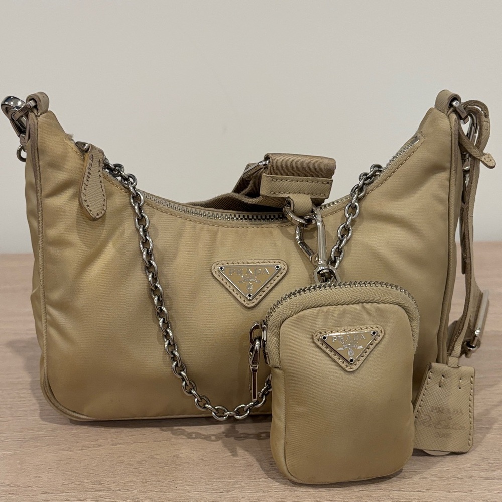 Prada Re-Edition 2005 Re-Nylon bag Beige